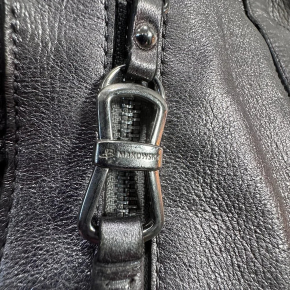 B Makowsky Metallic Pewter Alice Shopper - Picture 7 of 15